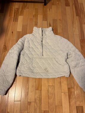 lululemon athletica Quilted Half-Zip Scuba in Bone